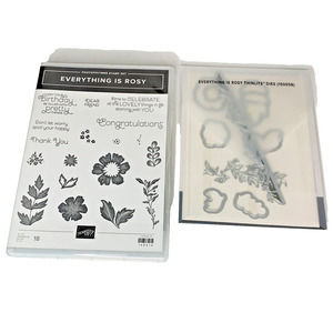 Stampin Up Everything is Rosy Stamp Set & Thinlits Dies Flowers Greetings
